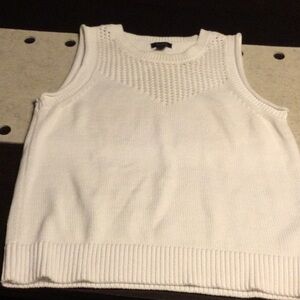 White Sleeveless Knit Top